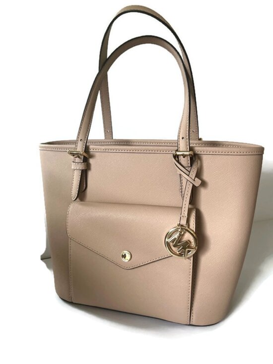 Michael Kors Handbags - Michael Kors Blush Saffiano Leather Tote with Front Pocket